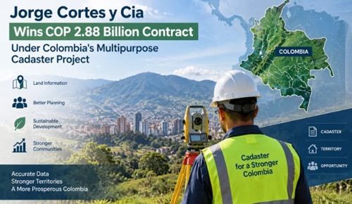 Jorge Cortes y Cia Wins COP 2.88 Billion Contract Under Colombia's Multipurpose Cadaster Project